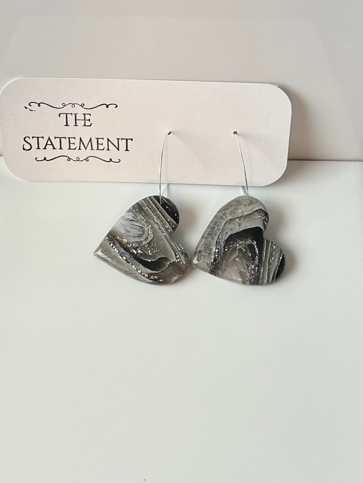 Smokey Galaxy Heart Hoops