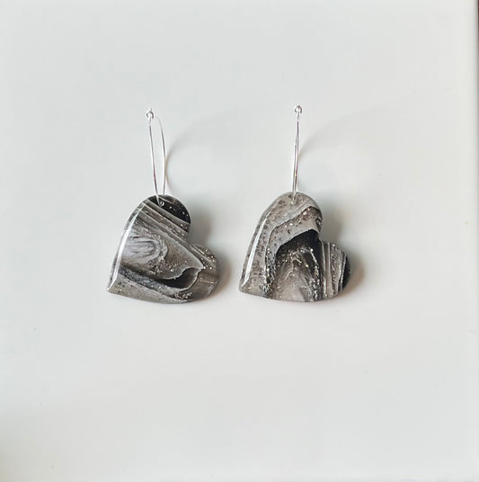 Smokey Galaxy Heart Hoops